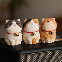 Handgeschnitzte Holzkatzenfigur, Britisch Kurzhaar, Ragdoll, Kaliko, Getigerte Katze, Schwarze Katze, Glückskatze, Dekoration fü