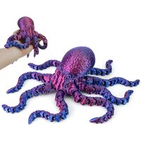 3D Printed Octopus Sea Animal Fidget Toys with Tentacles Stuff Things Flexible Reptiles Action Figures Cool Skeleton 15cm