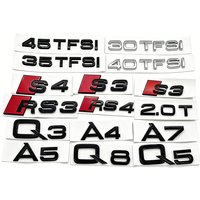 3D Car Rear Trunk Badge Emblem Sticker For Audi Q3 Q5 S3 RS3 A3 A4 A5 A6 A7 35 40 45 TFSI Tailgate Letter Logo Decal Accessories