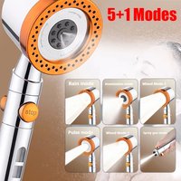 5 Spray Spa Shower Head ABS Portable High Pressure Large Flow Filtered Shower Heads with Stop Button Universal Bathroom Nozzle