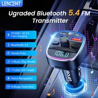 LENCENT Bluetooth 5.4 FM Transmitter with PD 30W &QC 18W Fast Charging Hands-Free Calling Wireless Radio Music Car Adapter