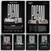 Super Car P-Pagani Poster Modern Aesthetic Wall Art Poster Minimalist Room Decoration Items