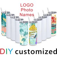 Summer Tumbler DIY Customized 600ML Full Covered Print Your Photo Colorful Pattern LOGO Stainless Steel for Juice Thermos Cup