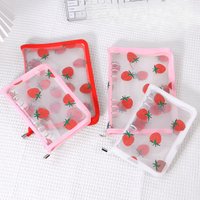 A5 A6 Red Lace Strawberry Zip Bag DIY Binder Photocards Collect Book Diary Agenda Planner DIY Cover Album Stationery