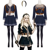 Movie Sucker Punch Cosplay Costume Sailor Dress Set Baby Doll Outfit Uniform Top Skirt Women Halloween Carnival Party Outfits