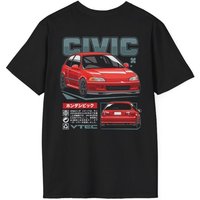 AliExpress Honda Men's and Women's T-shirt Summer Tee Honda Civic EG 90s Icon Short-sleeved Spring and Autumn Motorcycle Cycling Top