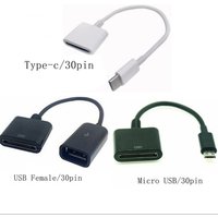 Dock 30-Pin Female To USB-C USB 3.1 Micro USB 8pin Type C Male Short Charging Cable For Huawei Xiaomi Mac Onplus 15cm