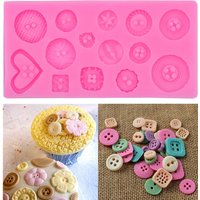 Buttons Shape Silicone Mold Cupcake Fondant Molds DIY Wedding Cake Decorating Tools Candy Clay Chocolate Gumpaste Moulds