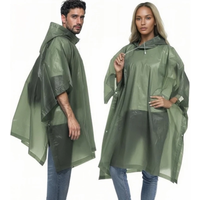 AliExpress NONE Reusable Rain Ponchos with Drawstring Hood for Adults Waterproof Thicken Rain Coat Outdoor Hiking Raincoat Travel Bicycle Poncho