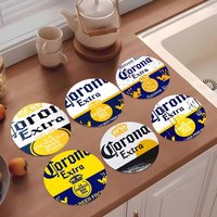 C-Corona E-Extra Beer Coasters 10cm Round Wooden Suitable For Drinks Tea Coffee Home Gift Choice Holidays