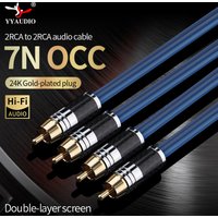 One Pair HIFI Stereo RCA Cable 7N Occ 2Rca to 2Rca High-end Audio Cables for Amplifier DAC DAP Male to Male TV Mixer CD Soundbox