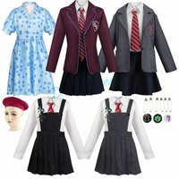Movie Matilda Costume Kids Women Girl Roald Dahls Matilda the Musical Cosplay Costume School Uniform Dress Coat Skirt Dress Suit