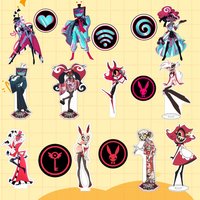 For Hazbin Valentino Vox Charlie Morningstar Vaggie Acrylic Stand Custom Cartoons Desktop Ornament Festival Gift