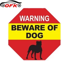 Warning Beware of Pitbull Dog Warning Sign Window Sticker Dog on Premises Sign No Trespassing Window Cling 13cm x 13cm