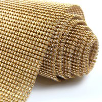 45cmx120cm Diamond Aluminum Mesh Hot Melt Bottom Self Adhesive Banding Glass Rhinestone For Wedding Dress Crafts Decoration image 4