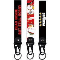 Cartoon Keychain Funny Quotes Keychain for Women Men Pendant Key Rings Fashion Short Lanyard Key Tags Accessories Gift