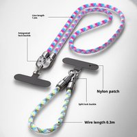 2-in-1 Phone Lanyard Data Cable 240W Super Fast Charging Type-C Connectors Anti-lost Phone Lanyard