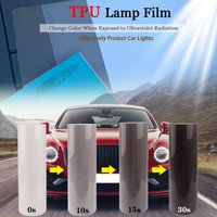 TPU Film for Car Headlights UV Intelligent Color Change Protection Headlights Scratch Repair PPF Transparent to Black Sticker