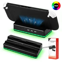 For NS Switch 2 Portable Charging Dock With Cooling Fan USB 3.0 Port 8 RGB Light For Switch 2 Gaming Console Accessories