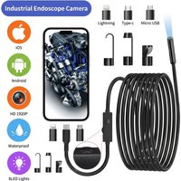 1920P HD 3 in 1 Endoscope Camera for iPhone Android Type-C HD IP67 Waterproof Borescope Single/Dual Lens Inspection Camera