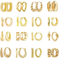Retro Metal Twist Round Earrings 925 Sterling Silver Needle Hoop Earrings for Women 18K Gold Trend Piercing Jewelry Accessories