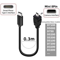USB Picture Transfer Charge Cable with USB-C Connector UC-E6 UC-E16 UC-E17 for Select Nikon Coolpix/DSLR Cameras for PC Phones