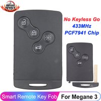 Clé à distance KEYECU PCF7941 433 MHz pour Renault Megane 3 Scenic 3 Laguna 3 2009 2010 2011 2012 2013 2014 2015, sans fonction Keyless Go