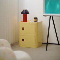 MOMO Modern Simple And Creative Small Storage Locker Shelf Household Extremely Narrow Cream Style Bedroom Bedside Table