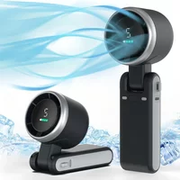 Folding High-speed Handheld Fan 5-speed Usb Charging Digital Display Portable Desktop Hanging Camping Fans Travel Mini Fan