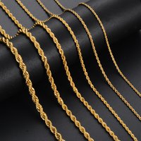 1 piece 18K Gold Width 4mm Rope Chain Necklace For Men Women 925 Sterling Silver Chain Necklace