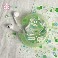 WAKAWAKA Green Sticker for Scrapbooking Paper Grane Deco Sticker four-leaf clover Kawaii Decorative Stickers Diy Arts Crafts Alb