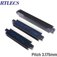 5pcs Edge Connector Slot 3.175 mm Pitch 30 36 40 44 56 60 72 80 86 100 Pin PCB Gold Finger Board Socket Through Holes Flange