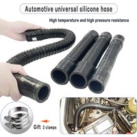 Tuyau Flexible en Silicone noir tuyau de radiateur universel tuyau d'admission d'air de voiture Intercooler filtre à Air Tube de connexion ID 16MM ~ 75MM
