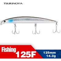 TSURINOYA 125F Slim Floating Minnow 125mm 14.3g Range 10-60cm Shallow Range Fishing Lure Saltwater Inshore Fishing Jerkbait