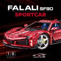 3982pcs 1:8 Technical SF90 Supercar Building Blocks Set 10623 Creative Ideas Red Sports car Model Bricks Toy for Adult Gifts