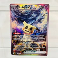 Pokemon Mimikyu V 016/250 English DIY Card with Holographic Texture, Perfect Condition Premium Anime Collection Card
