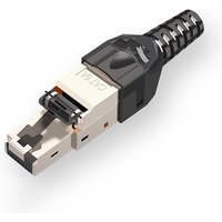 ZOERAX 1PCS RJ45 CAT8 Cat7 CAT6A Tool-Free Connector Toolless RJ45 Termination Plug Reusable Shielded for Ethernet Cables POE