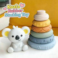 Block Toy Soft Silicone Soft Cubes Stacking Tower Bath Teether Rattles Building Blocks Montessori Educational Toys Newborn Gift