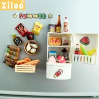 1/12 Puppenhaus Miniatur artikel Lebensmittel Getränke Kühlschrank Modell Mini Küchen puppen Zubehör Spielzeug für Mädchen Brot Bierflasche zB