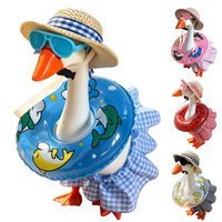 Desk Goose Outfits Set Colorful Cute Clothes Accessories Beach Vacation Style Dress Decor for Desktop Office Table Home Birthday