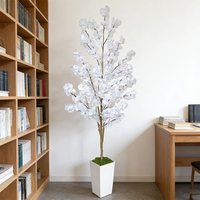 130-220m/7.2ft Artificial White Cherry Blossom Tree Modern Fake Sakura Tree for Indoor Home wedding party living room decoration