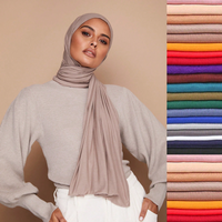 Ramadan Jersey Modal Hijab Scarf for Muslim Women Premium Solid Color Shawl Wraps Soft Headscarf Prayer Turban Islam Headband