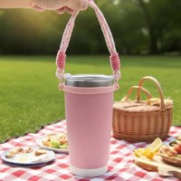 Flexible Silicone Handheld Bottle Wrap Anti Drop Portable Carrying Lanyard Multipurpose Cup Grip Casing Drinking Container