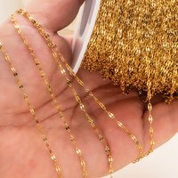 2meters Stainless Steel Thin Stainless Steel Lip Chain for Necklace Choker Bracelet DIY Jewelry Making Craft Supplies Components