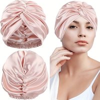 Women Cross Twist Sleeping Hat, Long Hair Wrap Headscarf, Double Layer Makeup Shower Bath Cap