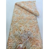 African Mesh Lace Fabric With Sequins High Quality French Beads Tulle Lace Fabric for Women Dresses Material Sewing