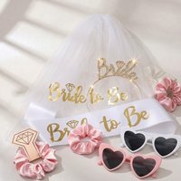 Bachelorette Party Decorations Bride To Be Sash Veil Rhinestone Headband Heart Sunglasses Bridal Shower Gifts Hen Party Favors