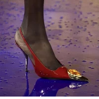 Luxury High Heel Sandals Fashion Heterosexual Red High Heels Jewel Decoration Women Shoes Banquet Shoes Womens High Heel Sandals
