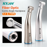 SYJH Dental 1:1 Contra Angle LED Low Speed Handpiece 4 Water Spray E Type Motor Fiber Optic Spray Dentist Polishing Tools