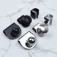 Bathroom Framelessed Shower Glass Door Handle/Clamp/Clips Cabinet Showcases Round Metal Pulls Knob Replacement No Drill